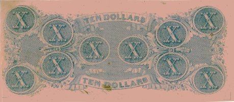 1862 Confederate $10 (reverse)