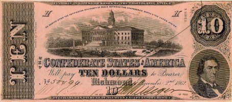 1862 Confederate $10