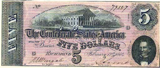 1864 Confederate $5