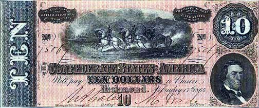 1864 Confederate $10