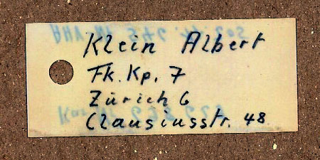 Swiss K31 rifle tag, side 2